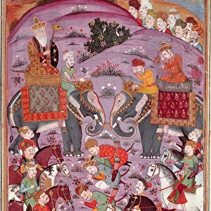 Islamic Art: "The First Meeting of Roustam and His Aieul Sam"