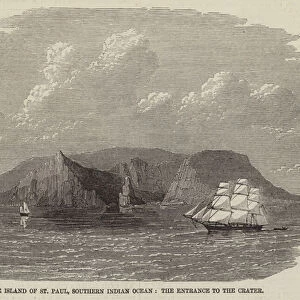 The Island of St Paul, Southern Indian Ocean, the Entrance to the Crater (engraving)