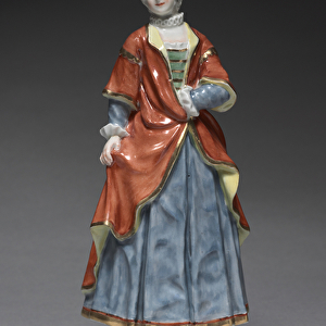 Italian Comedy Figure: Isabella, c. 1753 (porcelain with enamel decoration)