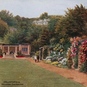 Italian Gardens, Holywell, Eastbourne (colour litho)