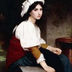 Italian Girl by a Fountain, 1870 (oil on canvas)