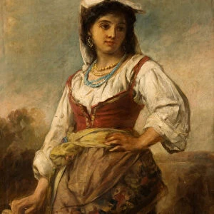 An Italian Girl (oil on canvas)
