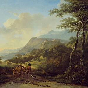 Italian Landscape with Travelers, 1645-1650 (oil on canvas)