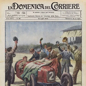 The Italian triumph in the 3rd European Automobile Grand Prix (colour litho)