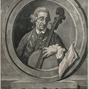 Jacob Cervetto, engraved by M. A. Picot, c. 1770 (engraving)