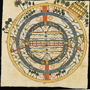 Jain Cosmic diagram, Jambudvpida, Bikaner (w / c on paper)