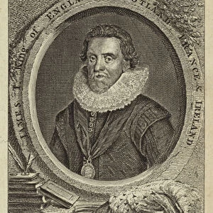 James I, King of England, Scotland, France and Ireland (engraving)