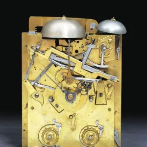 Detail of a James II mounted striking bracket clock with pull quarter repeat, no. 166, c