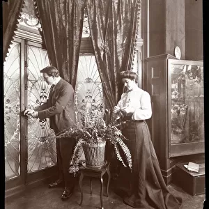 James K. Hackett and Wife (Mary Mannering) at Home, c. 1902 (silver gelatin print)
