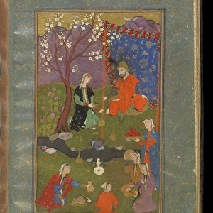 Jamshid u Khurshid, c. 1600 (opaque watercolor, ink, and gold on paper)