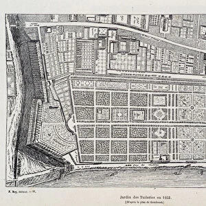 Jardin des Tuileries en 1652 (after the plan of Gomboust) - in "