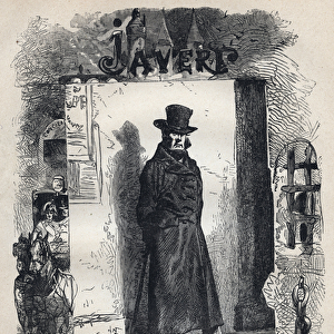 Javert, illustration of novel "Les Miserables"by de Victor Hugo
