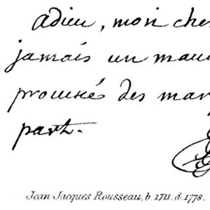 Jean Jacques Rousseau, b 1711, d 1778 (engraving)