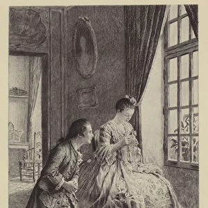 Jean-Jacques Rousseau at the house of Madame Basile (gravure)