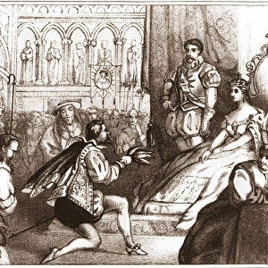 Jean Nicot presenting the tobacco plant to Catherine de Medicis (Caterina de Medici