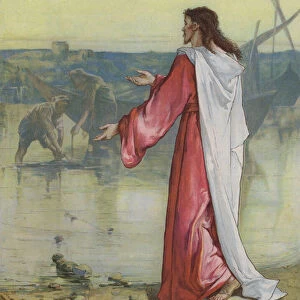 Jesus calling His Disciples (colour litho)