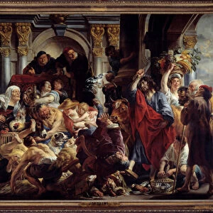 Jesus Chasing Merchants from the Temple Painting by Jacob Jordaens (1593-1678