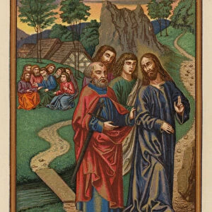 Jesus in mont Olivarum egressus (chromolitho)
