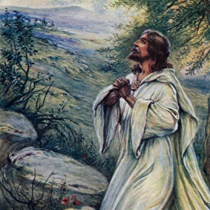 Jesus was praying (colour litho)