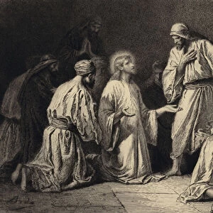 Jesus praying in the midst of his Disciples (engraving)