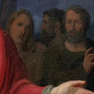 Jesus and the Samaritan woman, 18th century, formerly in main altar, detail (oil on canvas)