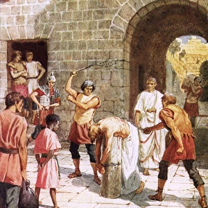 Jesus being scourged
