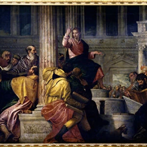 Jesus talking to the doctors. Painting by Paolo Veronese (1528-1588), 16th century