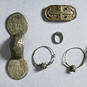 Jewellery from Camon, Amiens, Somme, Carolingian, 7th-10th century (silver