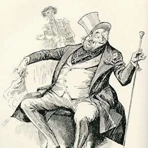 Joey B. Illustration by Harry Furniss for the Charles Dickens novel Dombey and Son, from The Testimonial Edition, published 1910