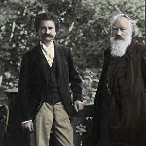 Johannes Brahms (1833-1897) with Johann Strauss (1825 -1899)