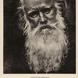 Johannes Brahms, German composer and pianist (1833-1897) (engraving)