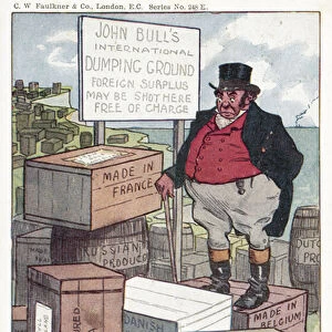 John Bulls attitude to England becoming a dumping ground for foreign surplus (colour litho)