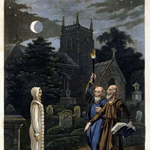 John Dee et Edward Kelly invoquent un esprit. 1825. Bibl. Morando, Milan