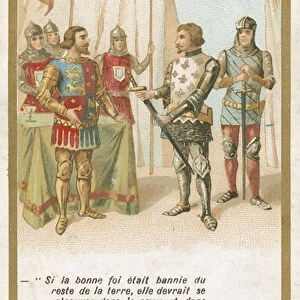 John II, King of France, prisoner of the English, 1360 (chromolitho)