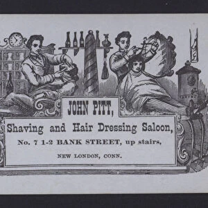 John Pitt Shaving and Hairdressing Saloon, advertisement (litho)