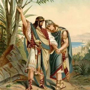 Jonathan and Davids friendship (colour litho) Jonathan and Davids friendship (colour litho)