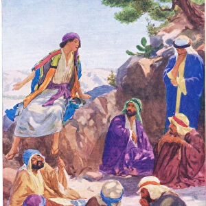 Joseph telling his dream, from The Bible Picture Book published by Thomas Nelson, c