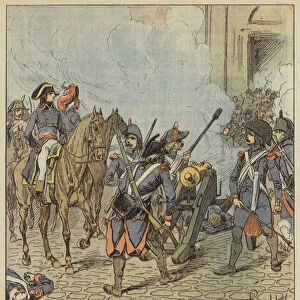 Journee du 13 vendemiaire, Bonaparte fait mitrailler les sections de Saint-Roch (colour litho)