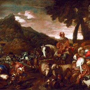 The Journey of Abraham Painting by Giovanni Benedetto Castiglione dit il Grechetto
