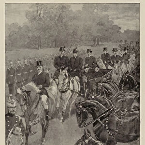 The Jubilee at Windsor, Review of Volunteer Fire Brigades by the Queen (litho)
