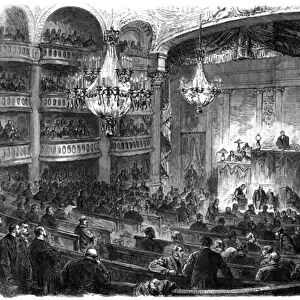 Jules Favre giving the National Assembly powers for National Defence, Bordeaux, 12th February 1871 (engraving)