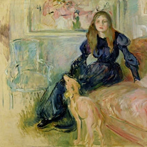 Julie Manet (1878-1966) and her Greyhound Laerte, 1893 (oil on canvas)