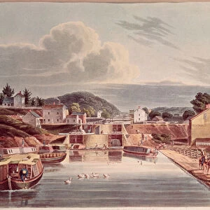 Junction of Erie and Northern Canal, engraved by J. Hill, c. 1830-32 (colour litho)