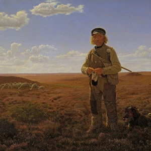 A Jutland Shepherd on the Moors, 1855 (oil on canvas)