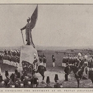 The Kaiser unveiling the Monument at St Privat, Gravelotte (b / w photo)
