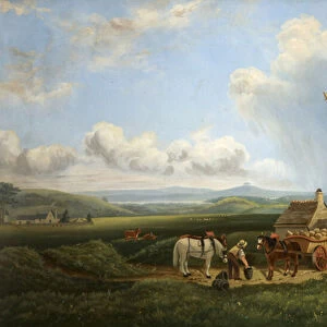 Kearseys Windmill, Minchinhampton Common, Gloucestershire (oil on canvas)