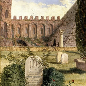 Keats Grave in the Old Protestant Cemetery in Rome, 1873