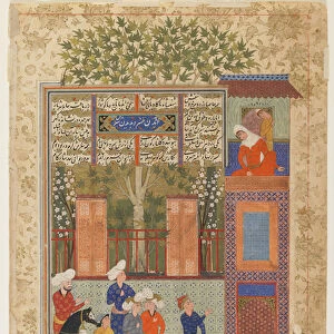 Khusraw before Shirins palace from a Shahnama (Book of kings), c