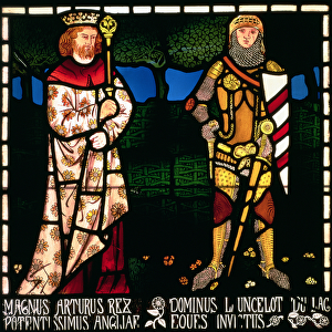 King Arthur and Sir Lancelot, 1862 (stained glass)