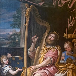 King David playing the harp, Domenico Zampieri, known as the Dominiquin, 1619, Palace of Versailles (oil on canvas)